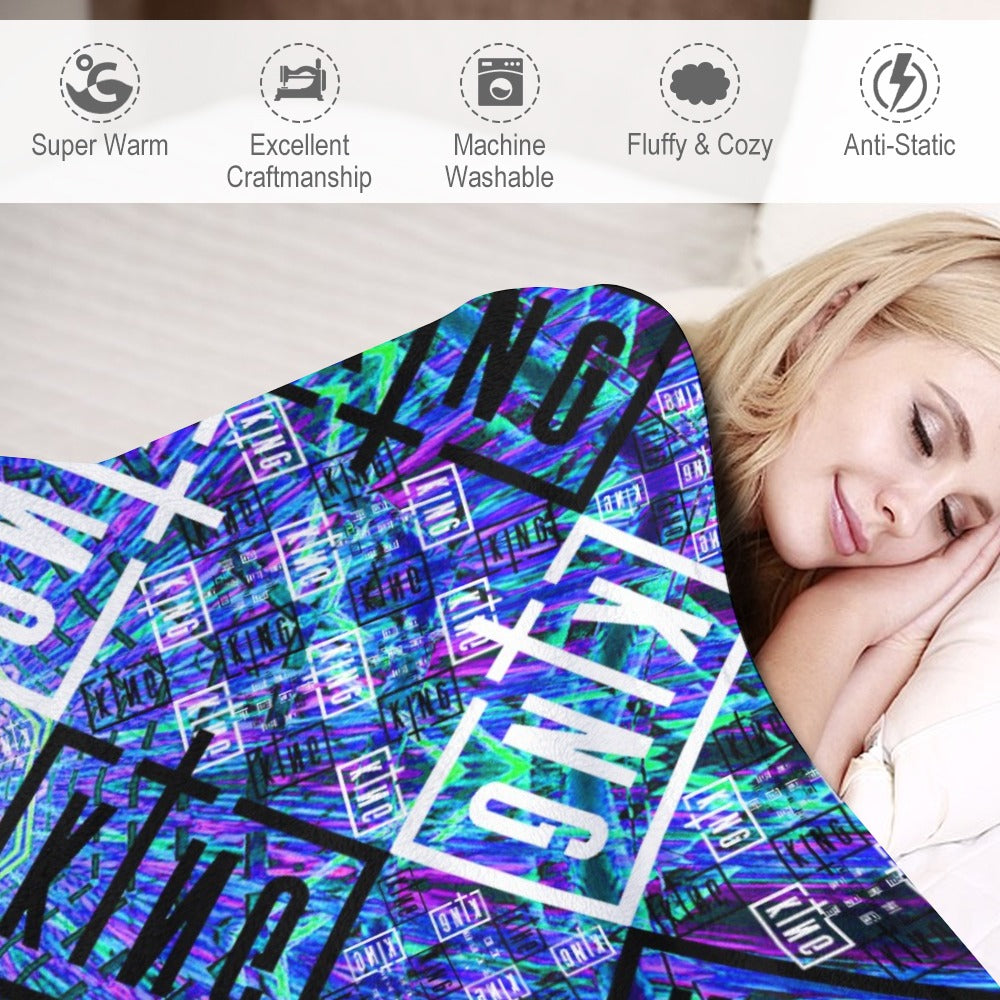 Custom EDM Artists Ultra-Soft Flannel Blanket for Camping Festival Rave in Multiple Sizes