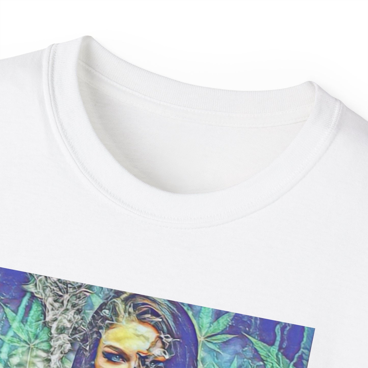 Ganja Girl 420 Weed Woman Original Nude Photography Art Sweat Proof T Shirt Sexy Womens Mens Unisex Tee