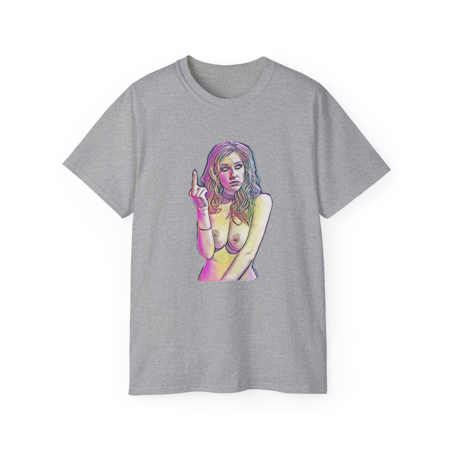 Middle Finger Vulgar Girls Nude Model Photography Art Sweat Proof Shirt Sexy Womens Mens Unisex Tee