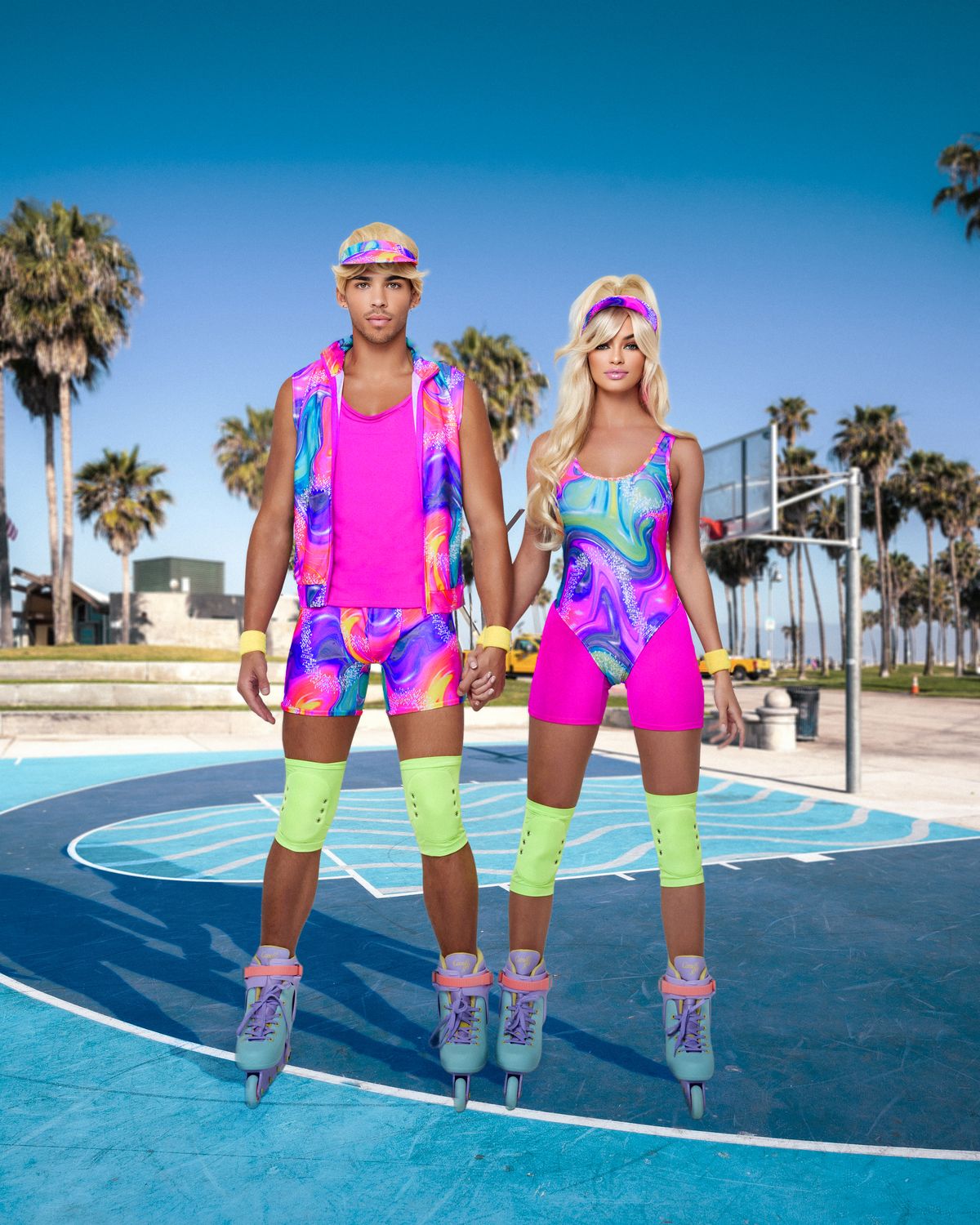 Barbie Retro Rollerblader Women's Couples Costume 5pc Set