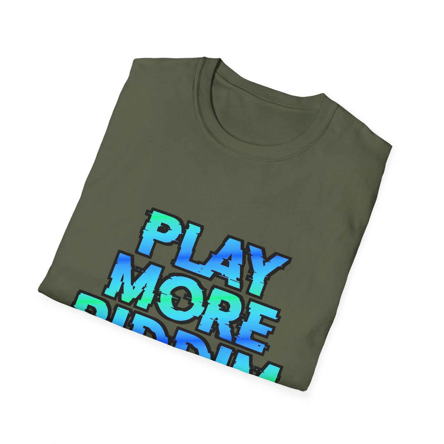 Play More Riddim Softstyle Cotton Rave T-Shirt Music Festival Tee Music Lover Gift, Streetwear Ravewear Mens Womens Unisex