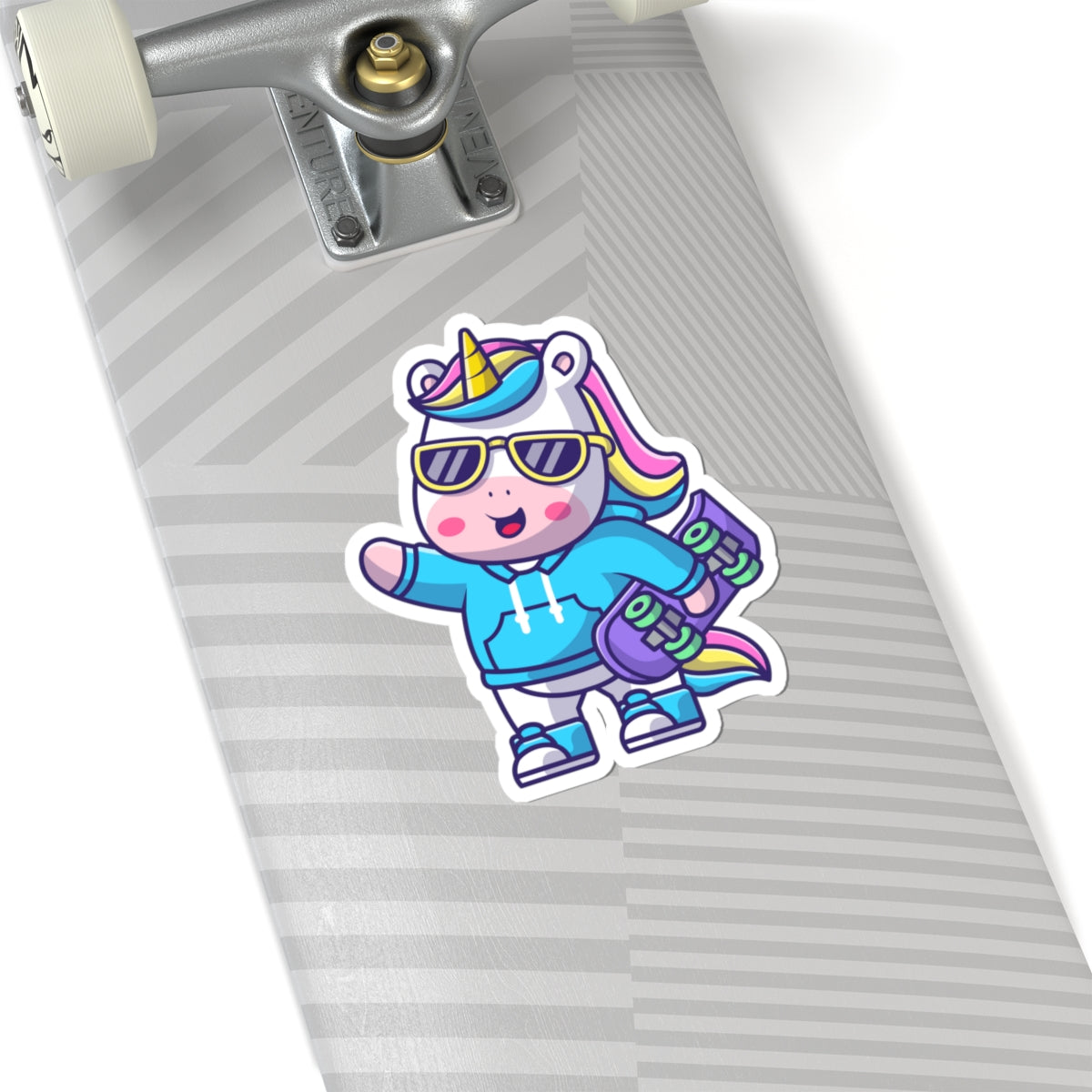 Cool Rave Unicorn Skateboard Sticker Decal