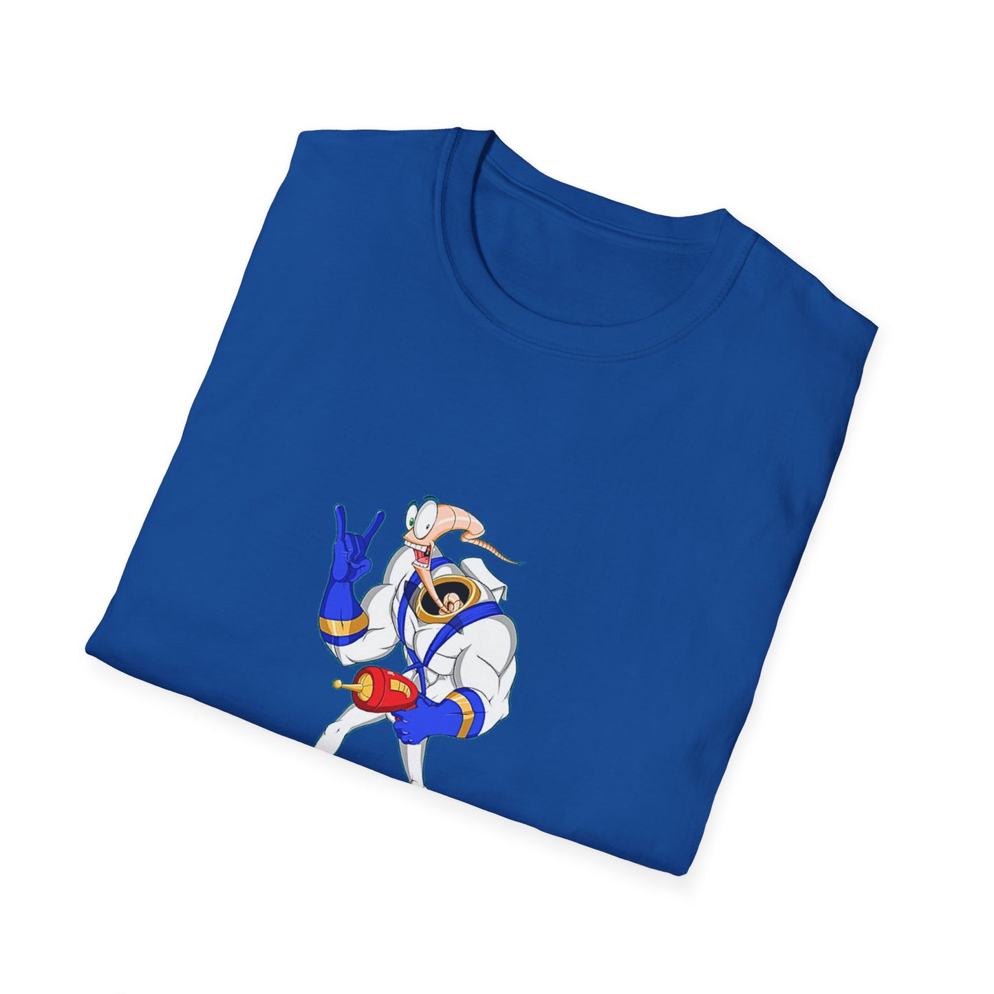 Earth Worm Jim Throwback 90s Softstyle Cotton T-Shirt, Retro Video Game Graphic Tee, Rave Shirt for Men Women Unisex