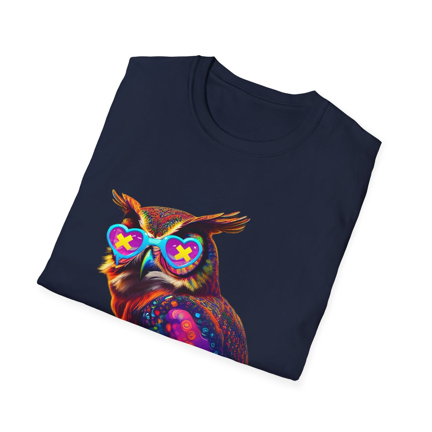 Rage Mode Psychedelic Owl Softstyle T-Shirt EDM Rave Music Festival Tee Mens Womens Unisex