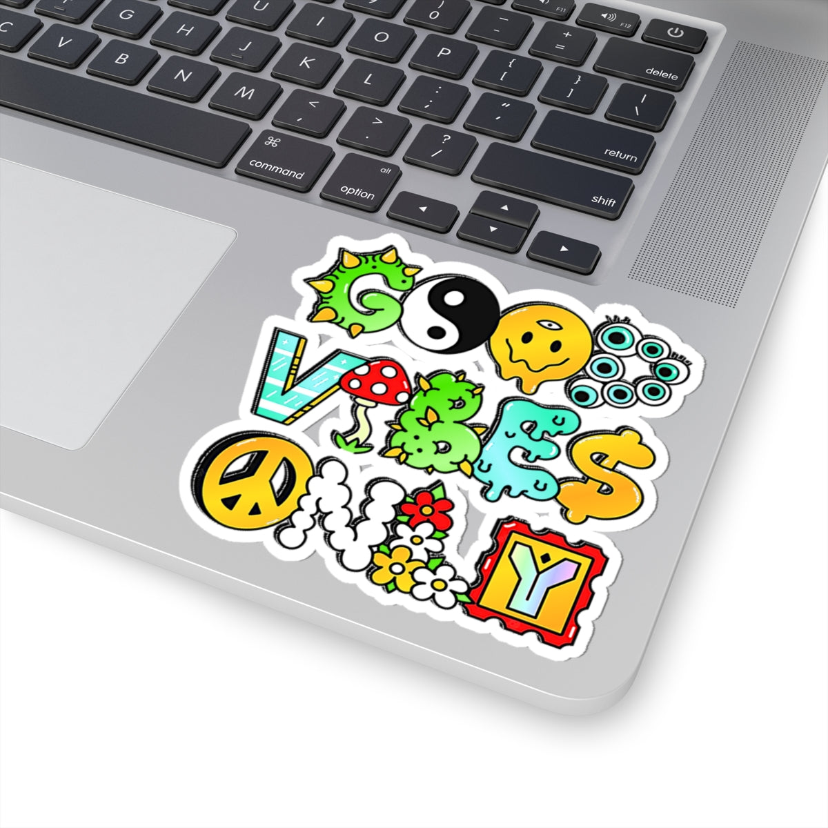 Good Vibes Only Hippie waterproof Decal no-bubble sticker for car, laptop, book, water bottle, etc