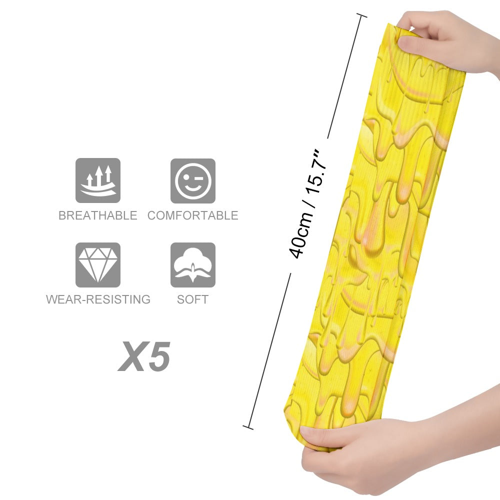 Drippy 5 Pack Sweat-Proof Odor-Resistant Breathable Large Socks