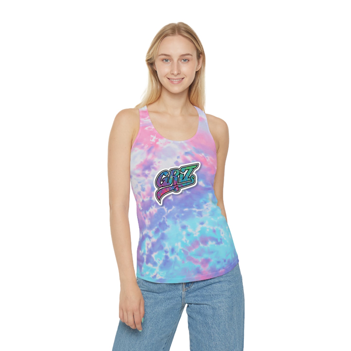 Griz Womens Tie Dye Racerback Tank Top