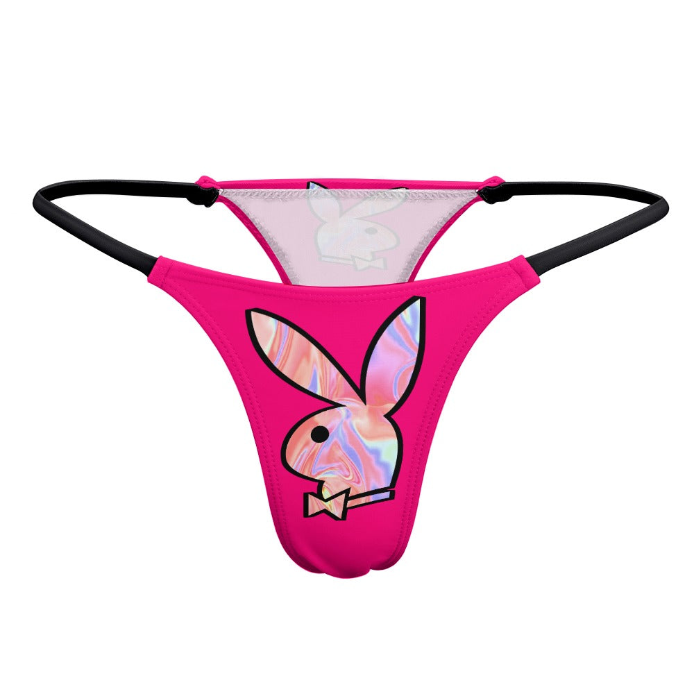 Playboy Pink Holographic Women's Thong Underwear