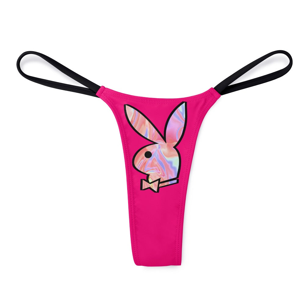 Playboy Pink Holographic Women's Thong Underwear
