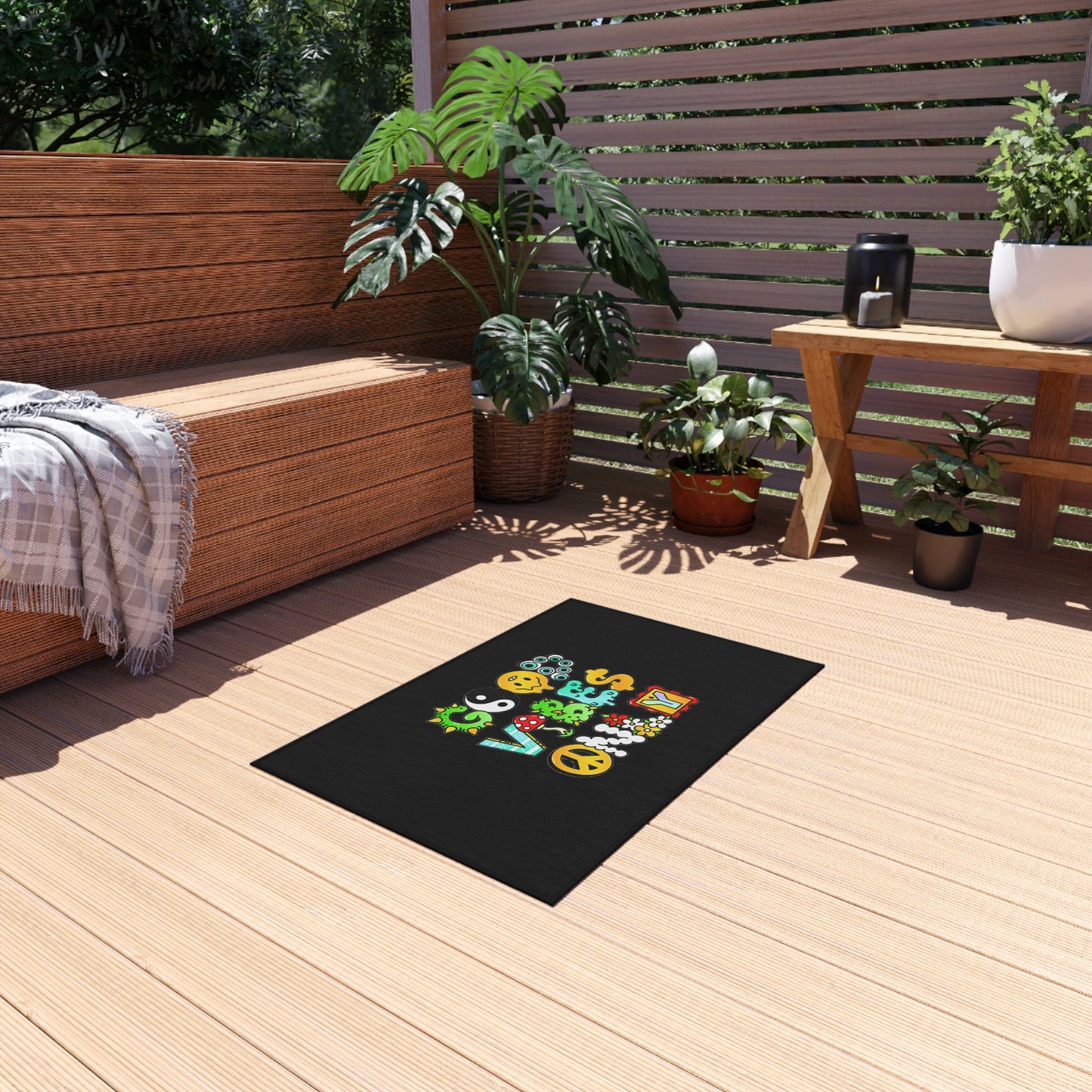 Good Vibes Only Welcome Mat Outdoor Rug in 5 Sizes