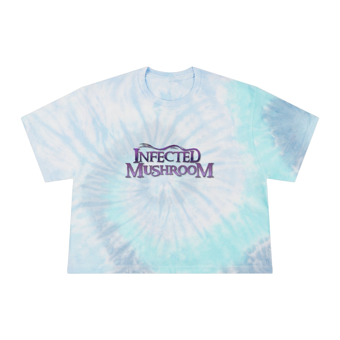 Infected Mushroom Women's Tie-Dye Crop Top Sweat Proof Rave Music Festival Shirt