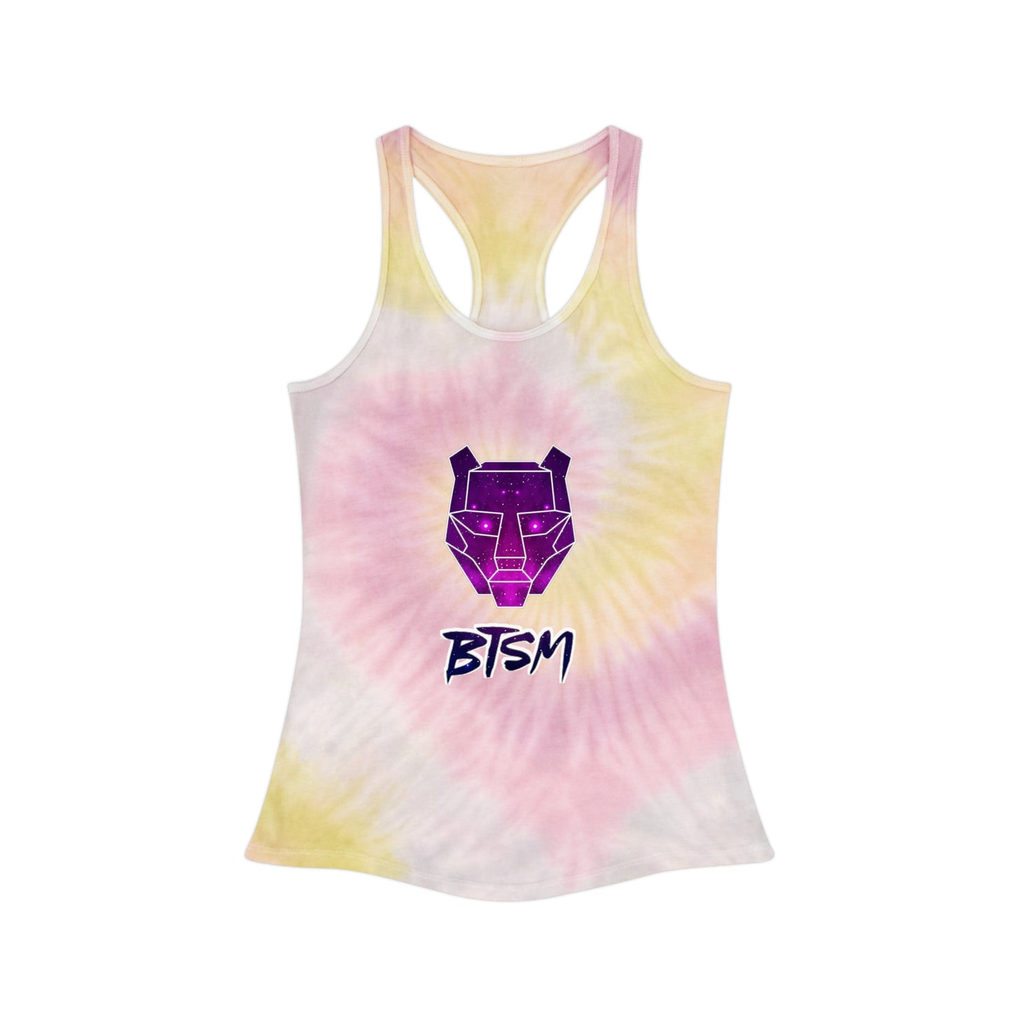 BTSM Womens Tie Dye Racerback Tank Top