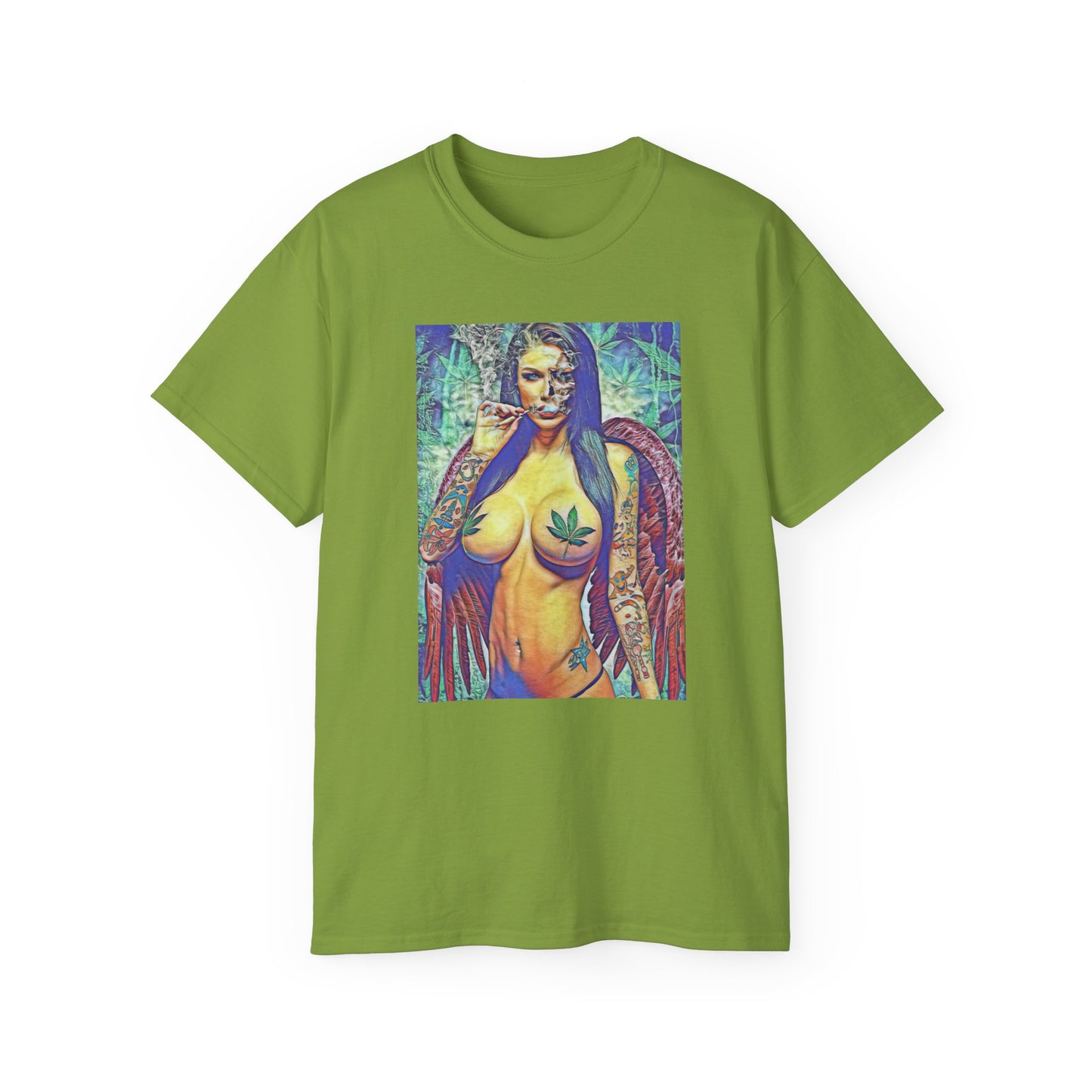 Ganja Girl 420 Weed Woman Original Nude Photography Art Sweat Proof T Shirt Sexy Womens Mens Unisex Tee