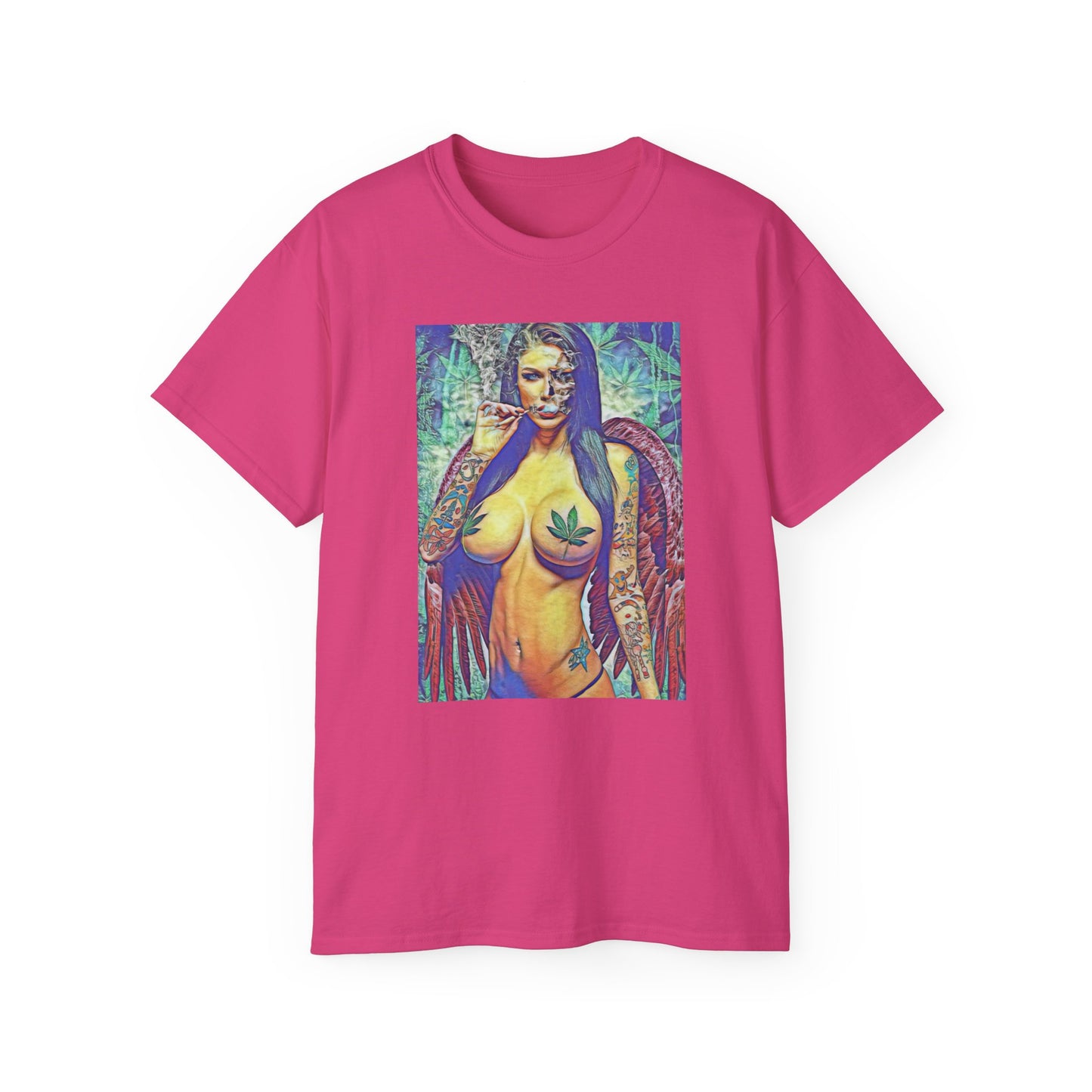 Ganja Girl 420 Weed Woman Original Nude Photography Art Sweat Proof T Shirt Sexy Womens Mens Unisex Tee