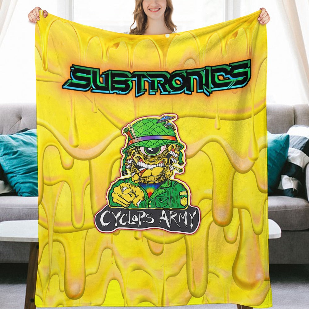 Custom EDM Artists Ultra-Soft Flannel Blanket for Camping Festival Rave in Multiple Sizes