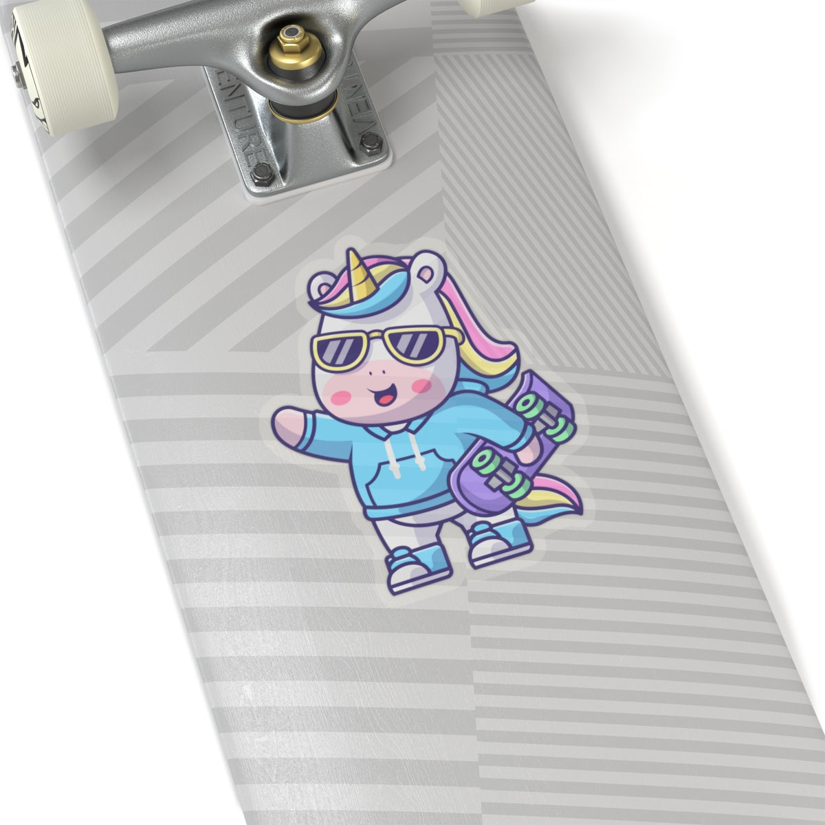 Cool Rave Unicorn Skateboard Sticker Decal