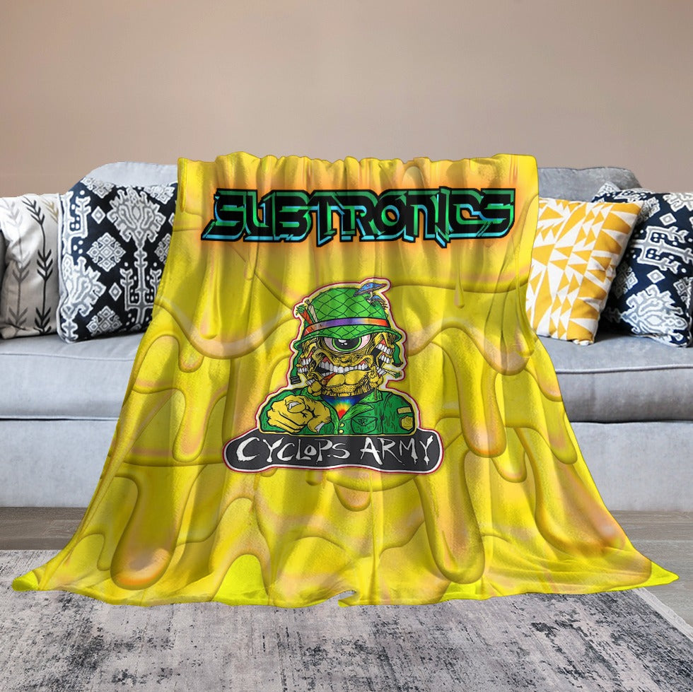 Custom EDM Artists Ultra-Soft Flannel Blanket for Camping Festival Rave in Multiple Sizes
