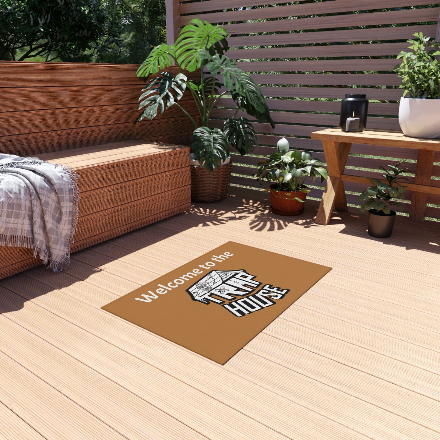 Welcome to the Trap House Outdoor Rug in 5 Sizes