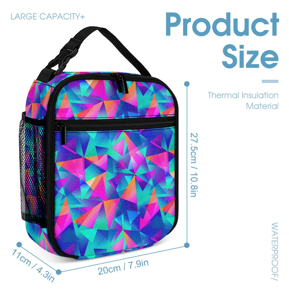 Psychedelic Backpack, Lunchbox, and Wallet Three piece set combination Travel Bag Package Set