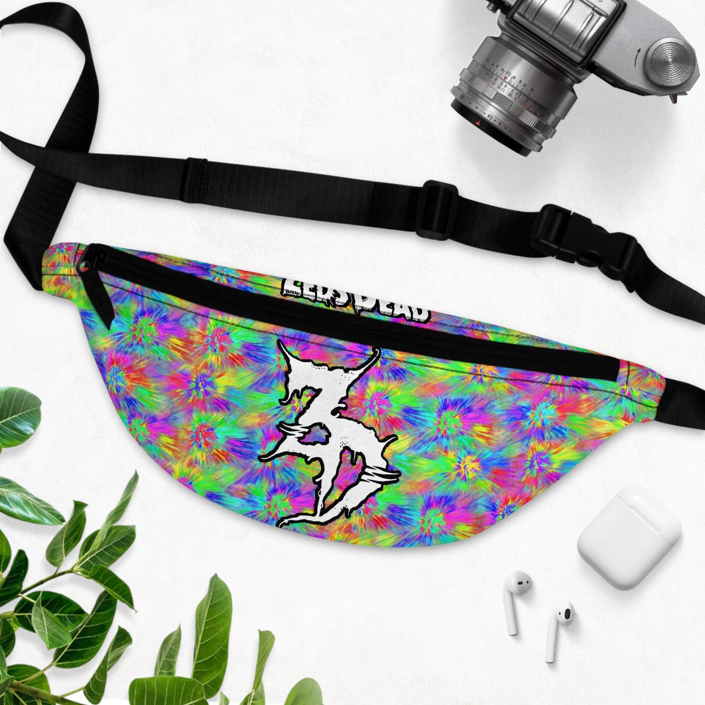 Adjustable Zed's Dead Tie Dye Zipper Fanny Pack for Party Rave Music Festival Concert Essential Item Men and Women