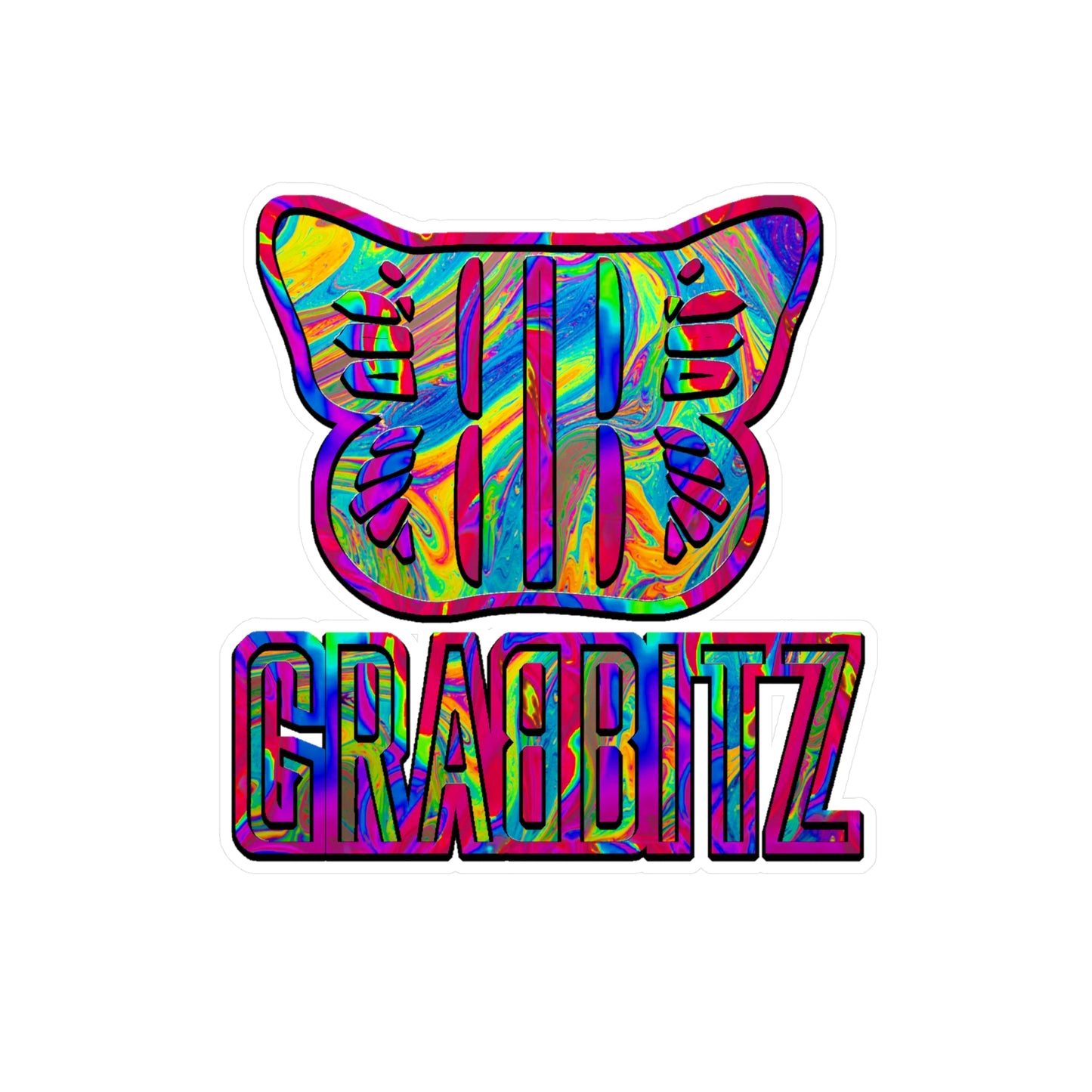 Grabbitz Vinyl Kiss-Cut Sticker Decal Waterproof Weatherproof Festival Stickers for Rave Gifts, Car, Laptops, Water Bottles, Phone