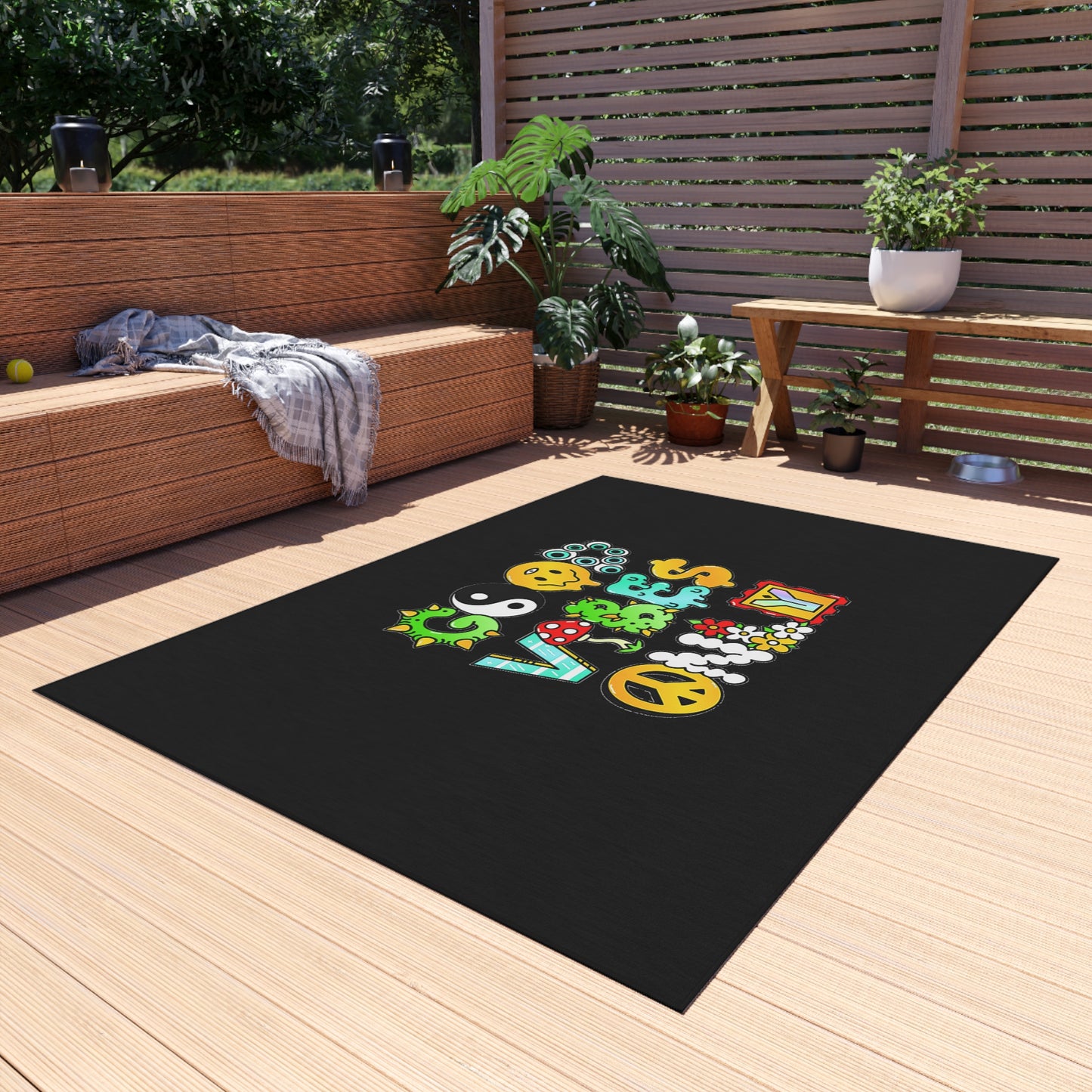 Good Vibes Only Welcome Mat Outdoor Rug in 5 Sizes