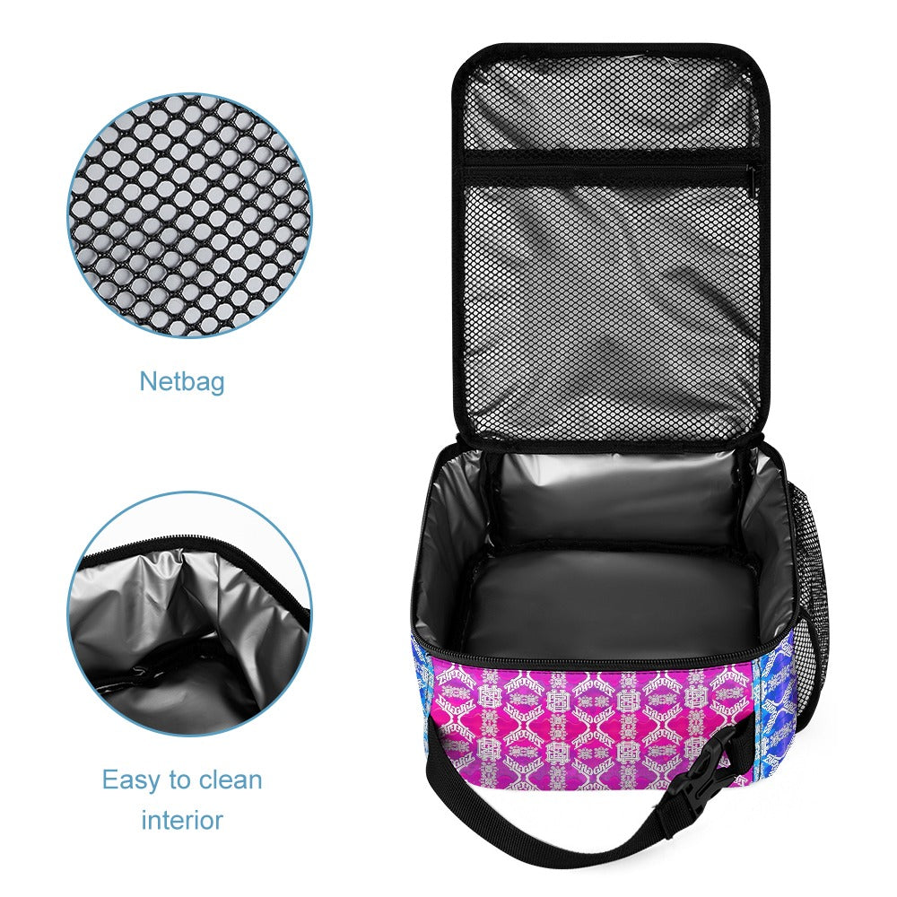 Psychedelic Backpack, Lunchbox, and Wallet Three piece set combination Travel Bag Package Set