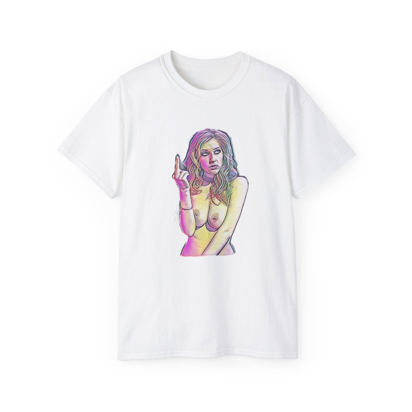 Middle Finger Vulgar Girls Nude Model Photography Art Sweat Proof Shirt Sexy Womens Mens Unisex Tee