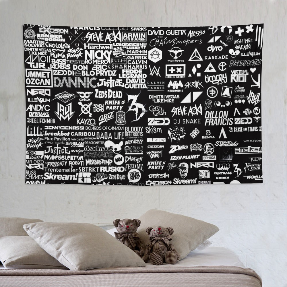 EDM artist logo tapestry