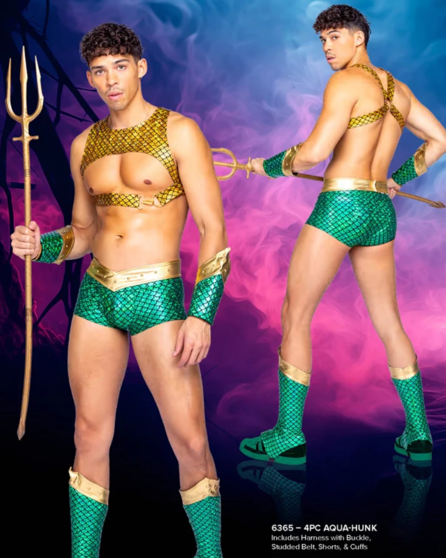 Men's Sexy Aquaman Costume 4pc Set