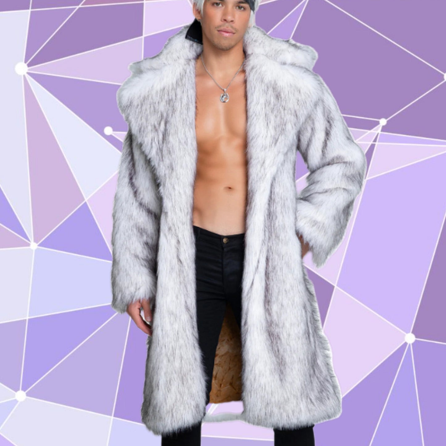 White Faux Fur Overcoat