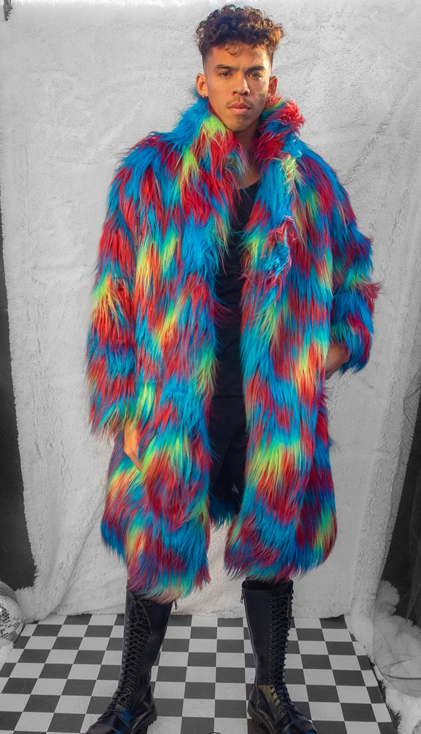 Faux Fur Mid-Length Coat