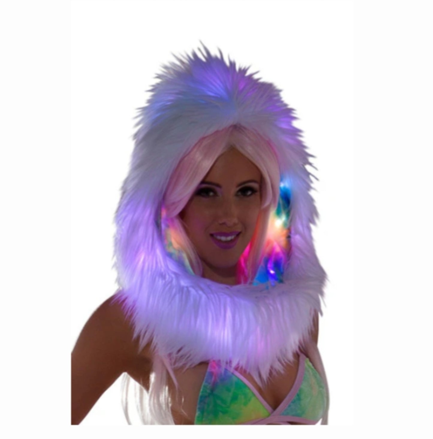 Faux Fur Light-Up Hood