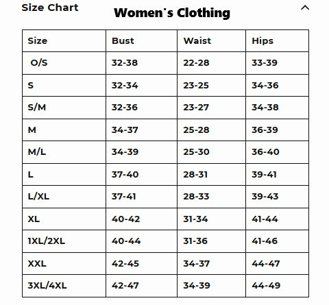 Womens Size Guide Defualt