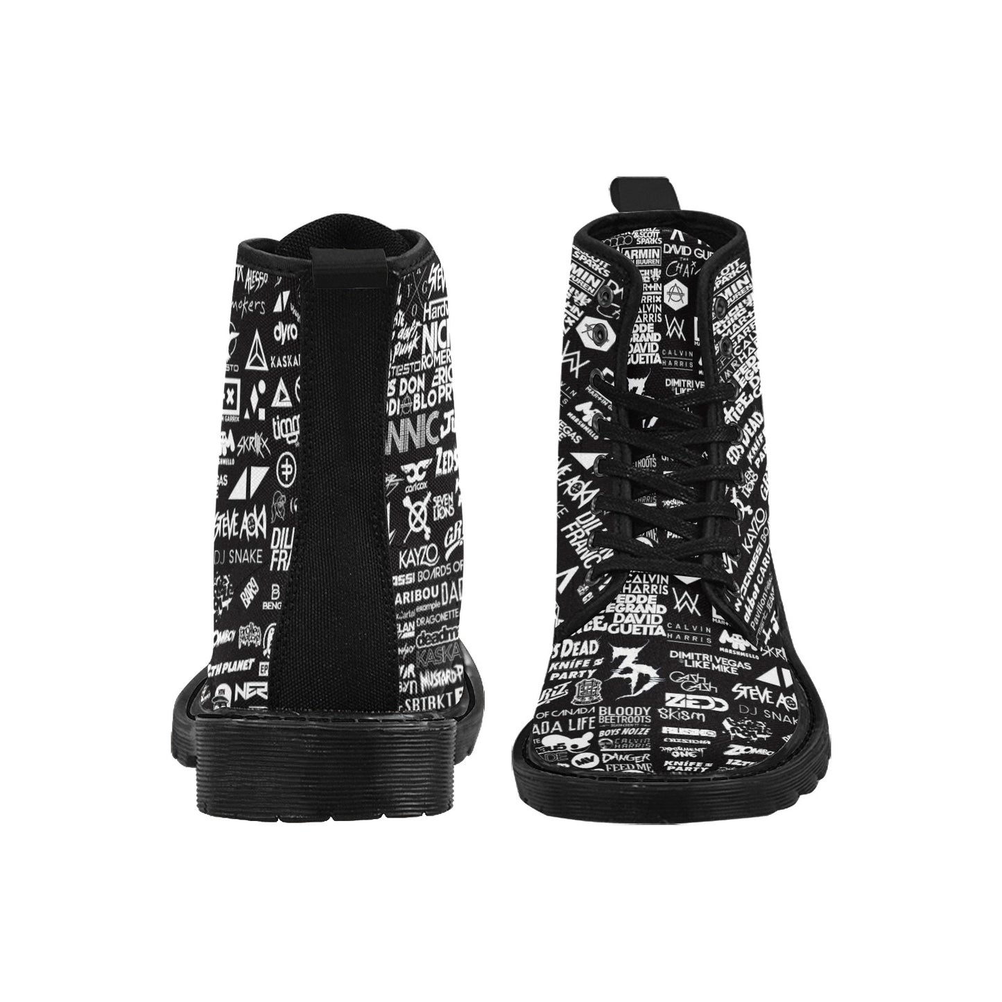 Limited Edition EDM Artists Men's Lace Up Canvas Boots Comfortable Waterproof Festival Camping Hiking Shoes for Men