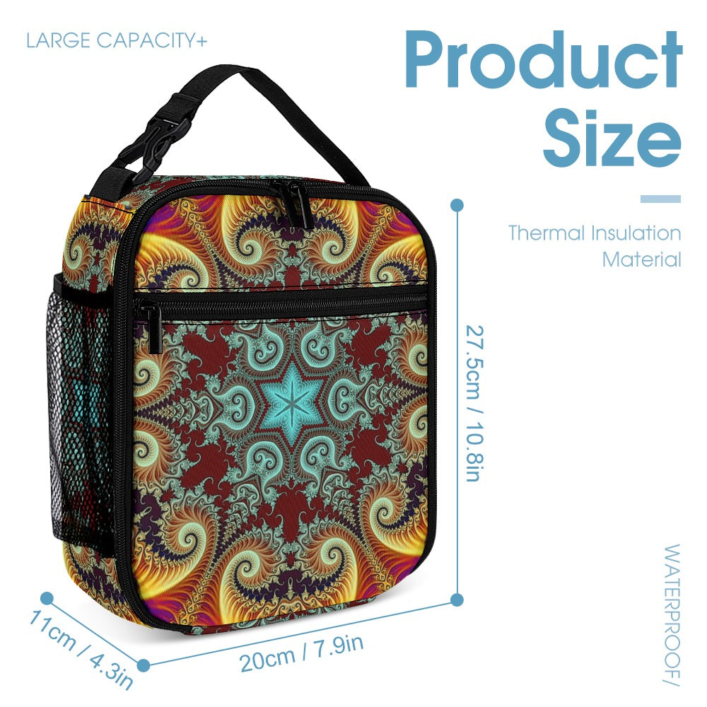 Psychedelic Backpack, Lunchbox, and Wallet Three piece set combination Travel Bag Package Set