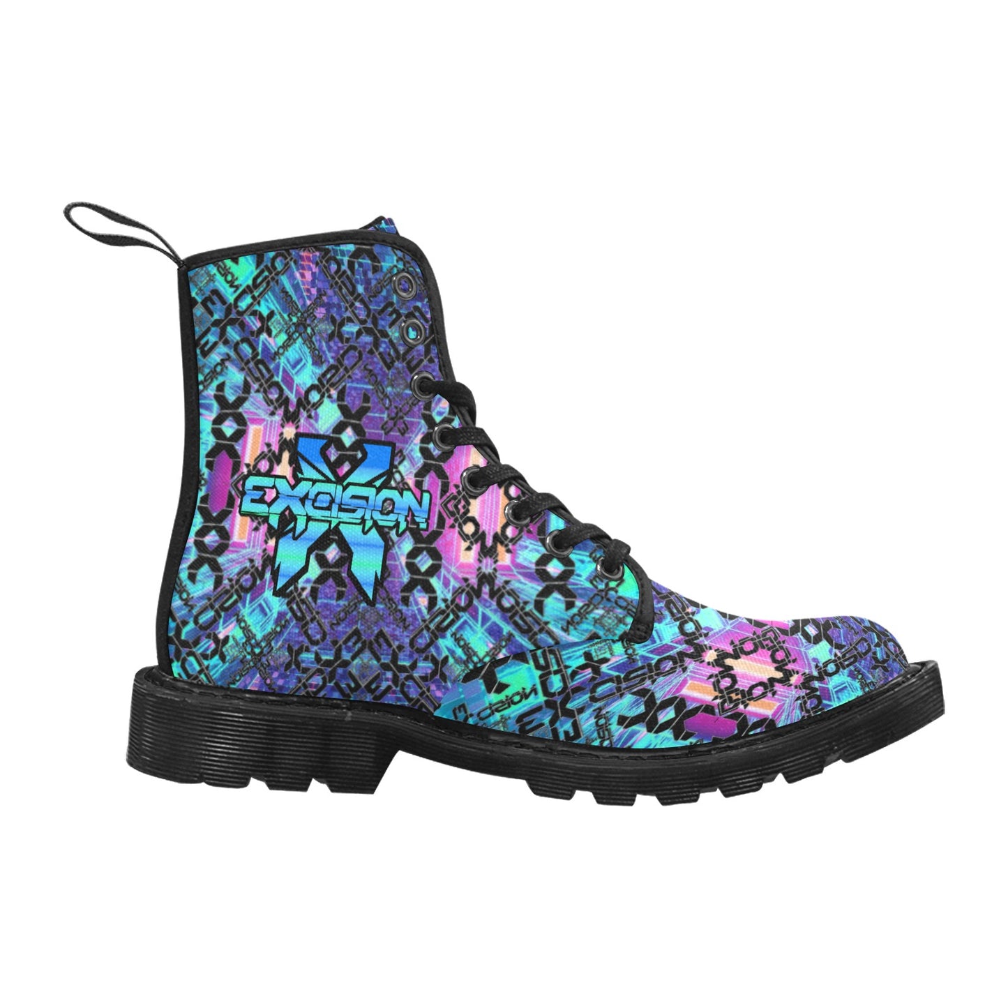 Limited Edition EDM Artists Men's Lace Up Canvas Boots Comfortable Waterproof Festival Camping Hiking Shoes for Men