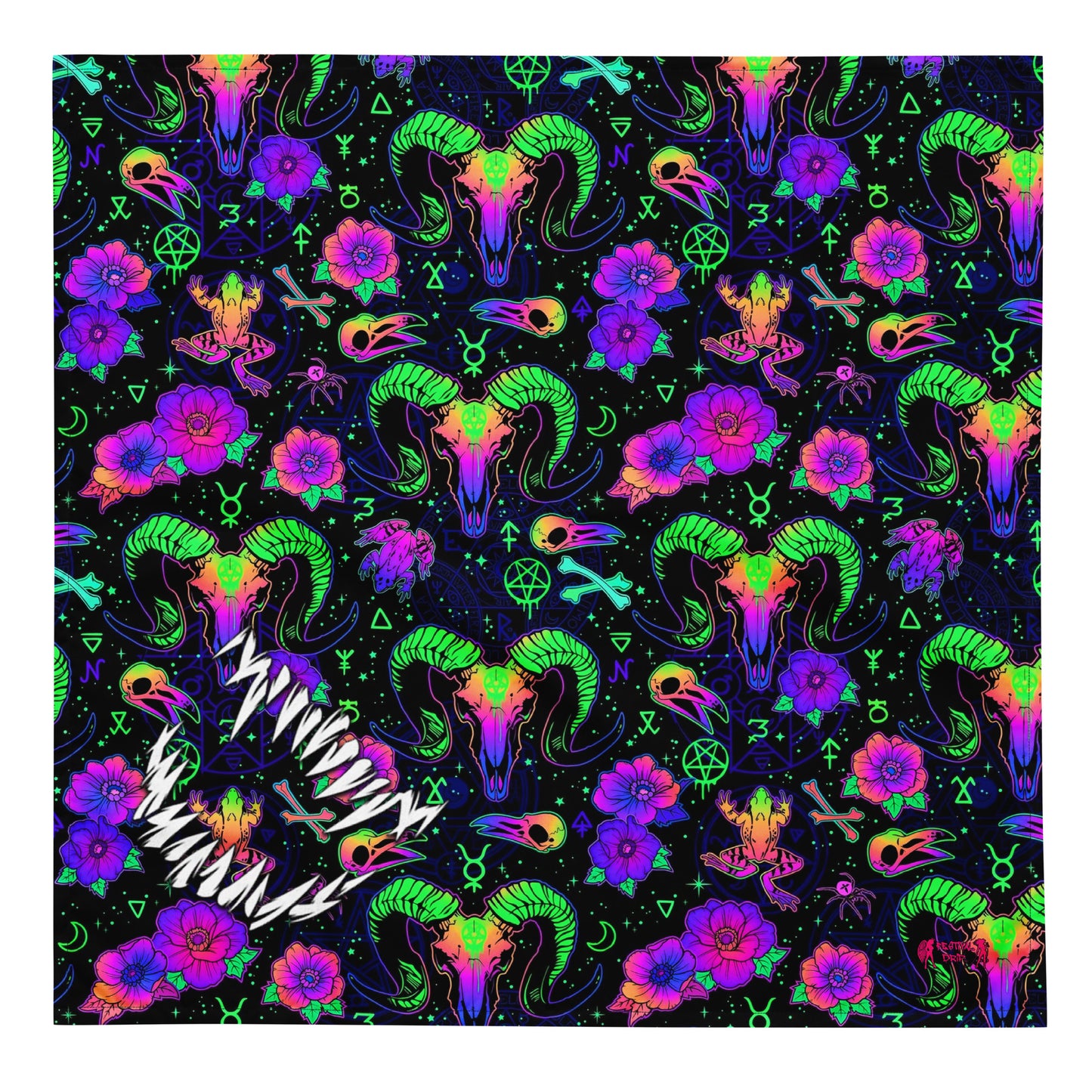 blacklight glow mushroom bandana