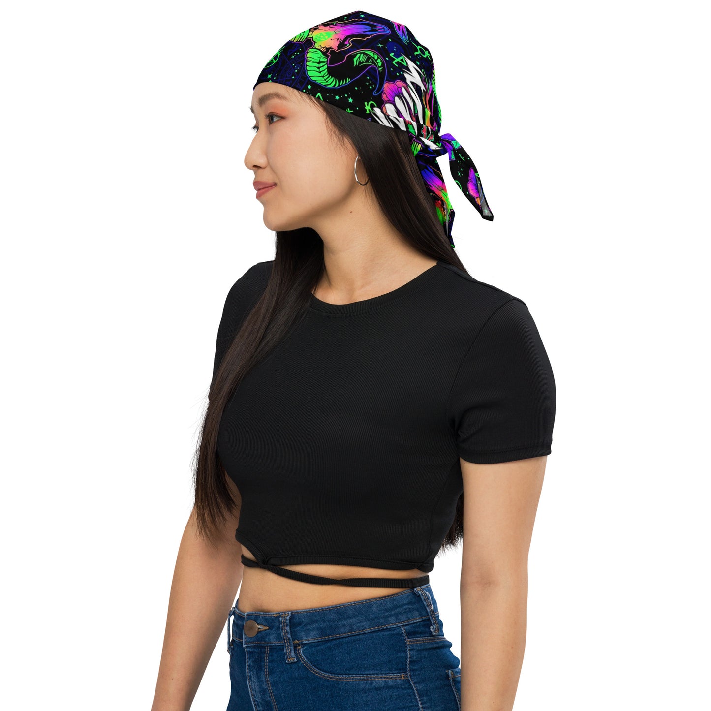 blacklight glow mushroom bandana