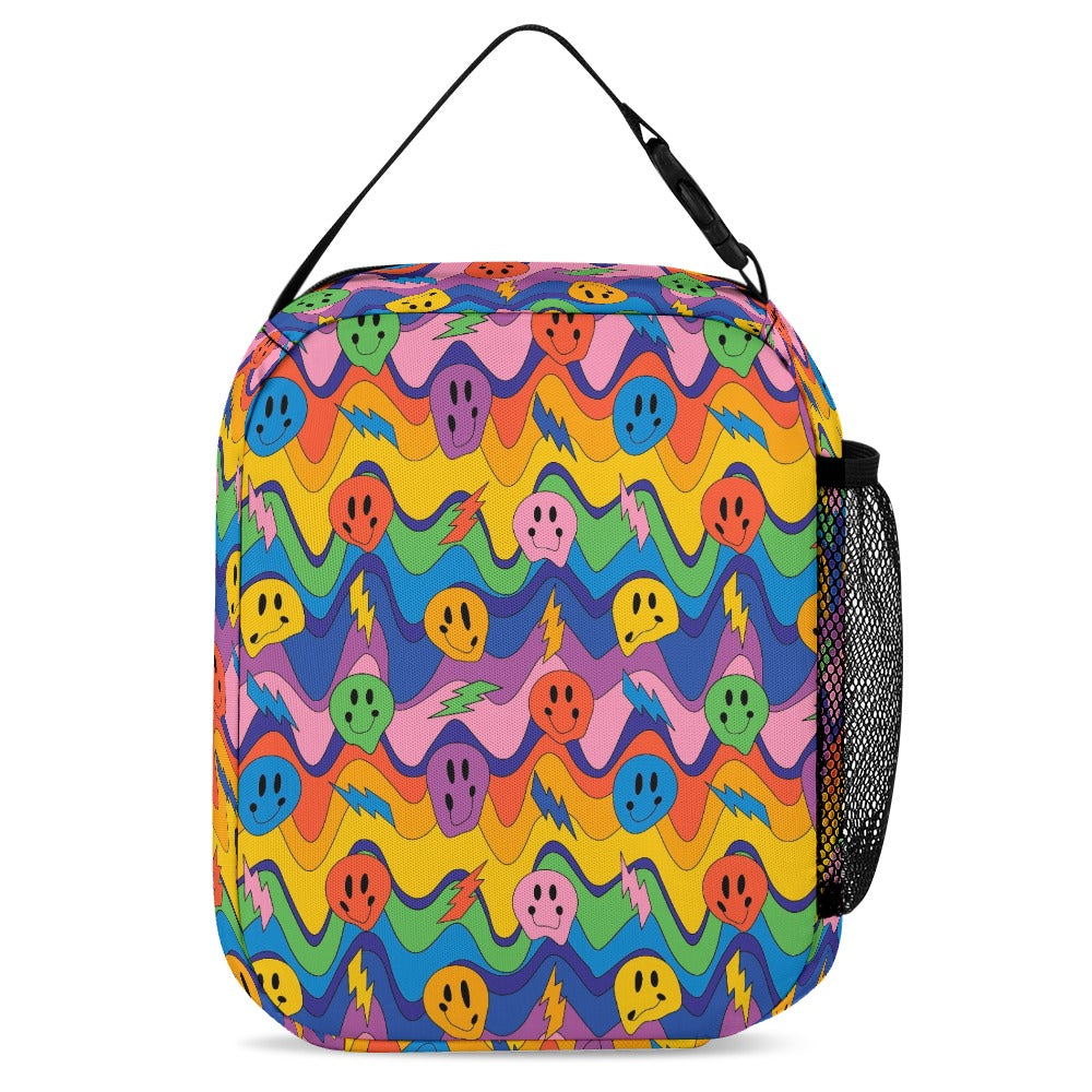 Psychedelic Backpack, Lunchbox, and Wallet Three piece set combination Travel Bag Package Set