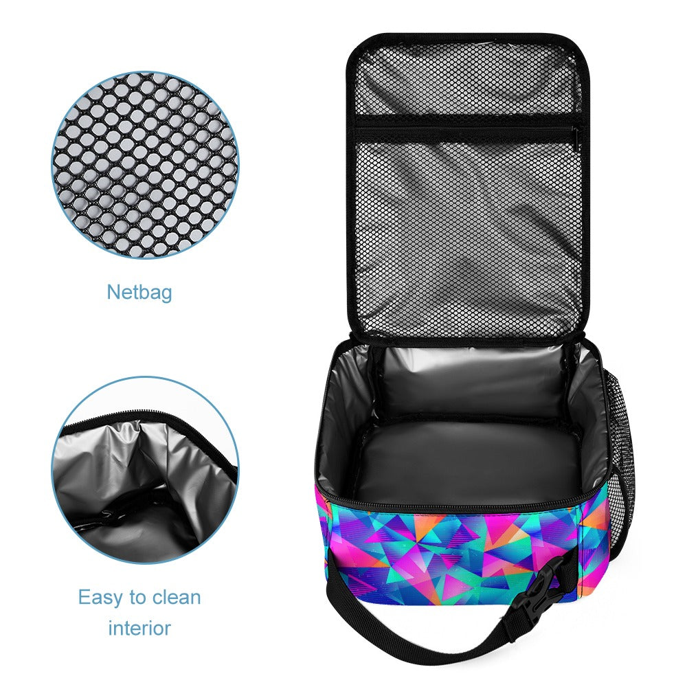 Psychedelic Backpack, Lunchbox, and Wallet Three piece set combination Travel Bag Package Set