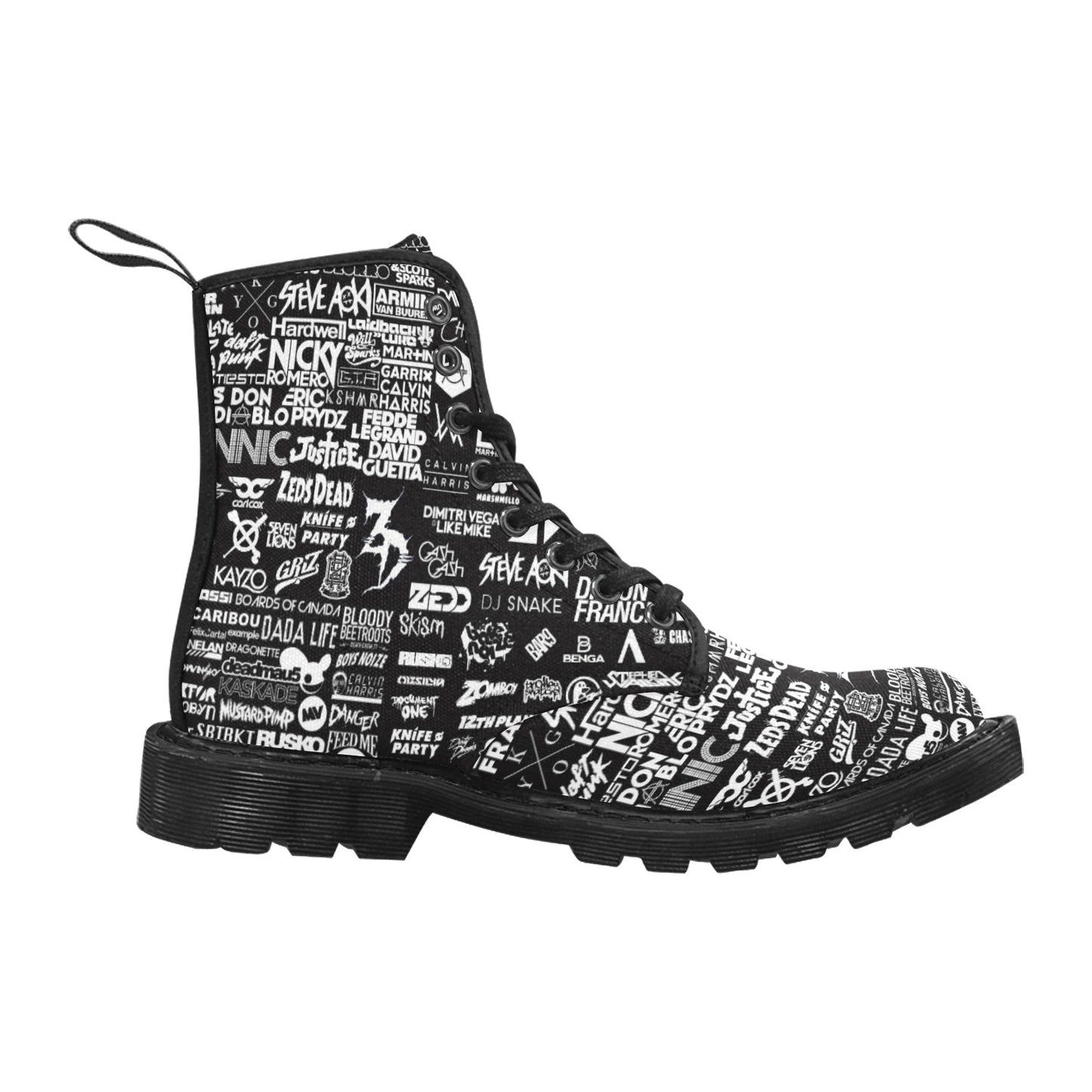Limited Edition EDM Artists Men's Lace Up Canvas Boots Comfortable Waterproof Festival Camping Hiking Shoes for Men