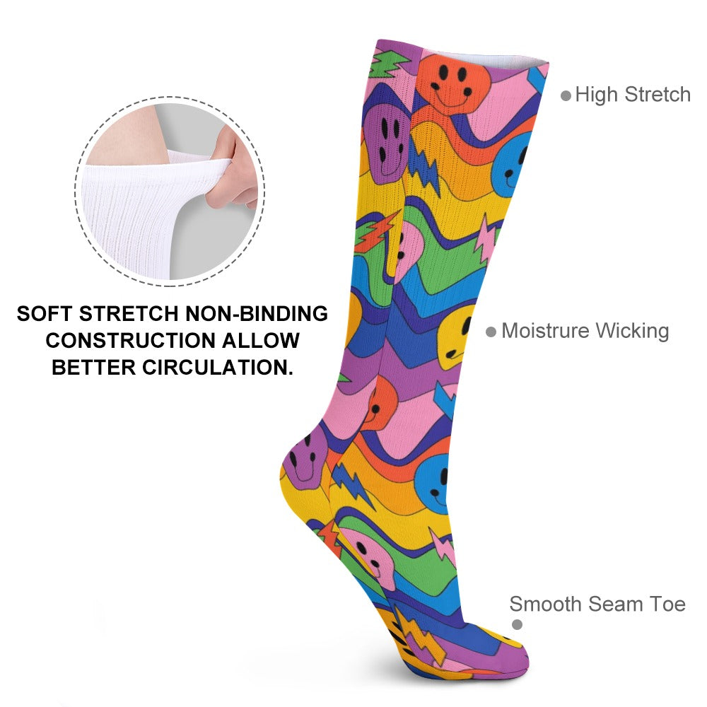 5 Pack Music Festival Socks Sweat-Proof Odor-Resistant Breathable Large Socks