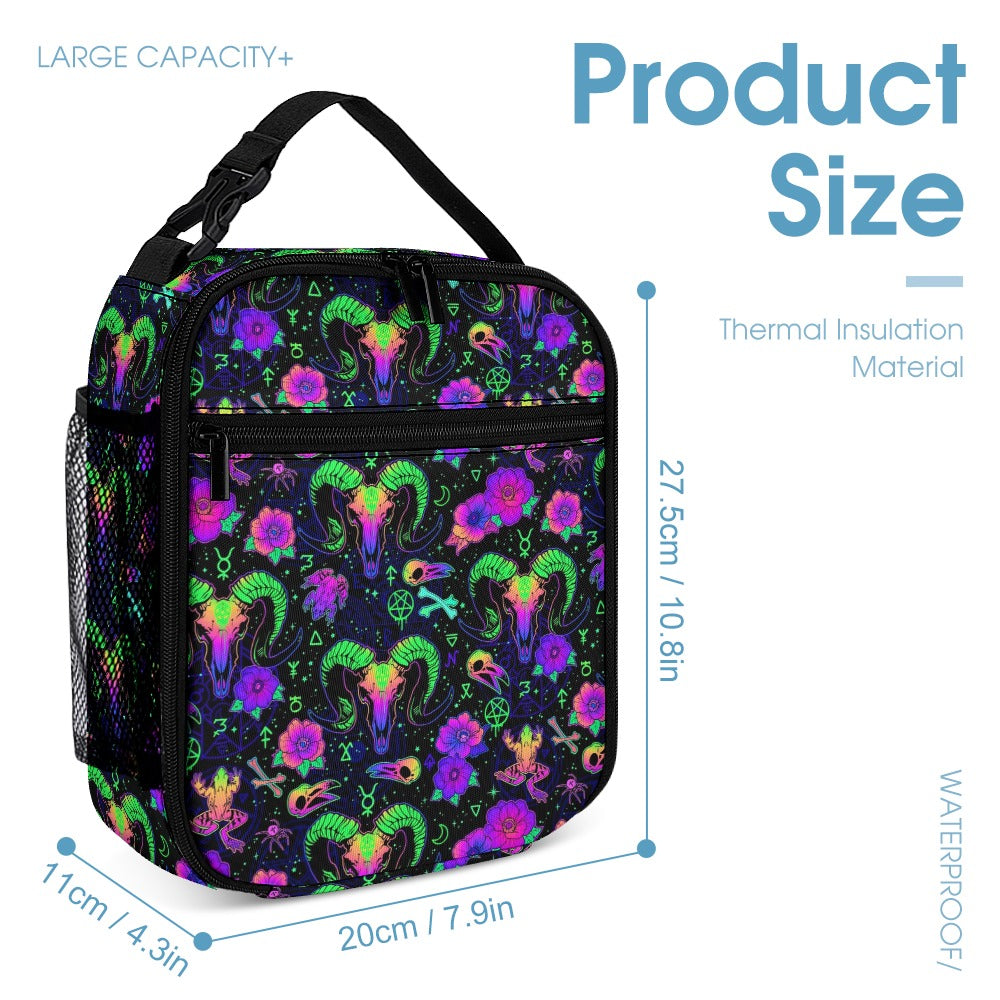 Psychedelic Backpack, Lunchbox, and Wallet Three piece set combination Travel Bag Package Set