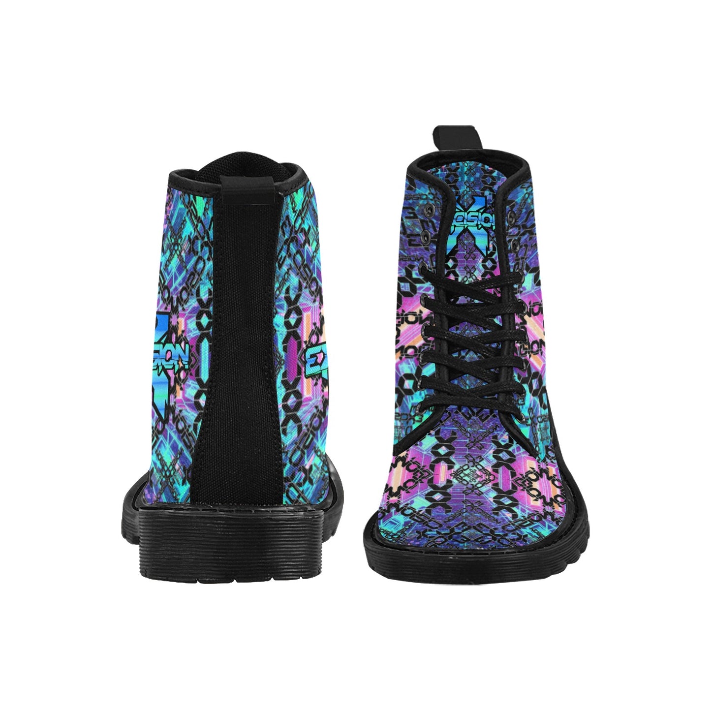 Limited Edition EDM Artists Men's Lace Up Canvas Boots Comfortable Waterproof Festival Camping Hiking Shoes for Men