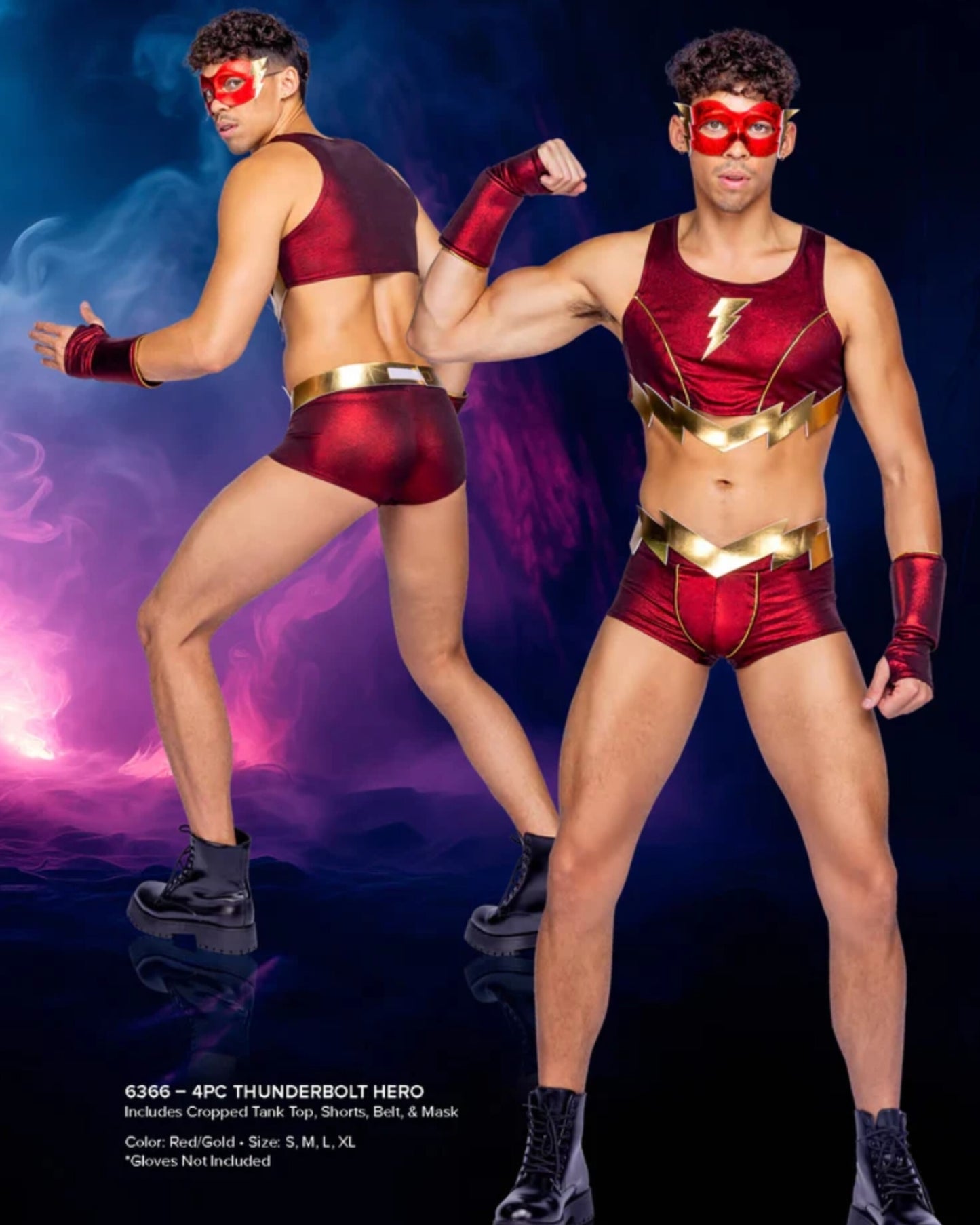 Men's Sexy Flash Costume 4pc Set