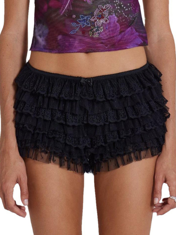 Twerk Shorts Ruffled Wavy Low Rise