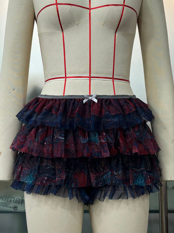 Twerk Shorts Ruffled Wavy Low Rise