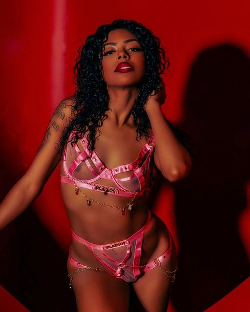 Playboy Strappy Luck Charm 2pc Lingerie Set with Chain Detail