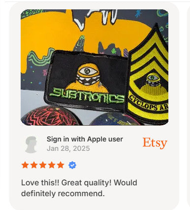 Subtronics Iron on Embroidered rave patches